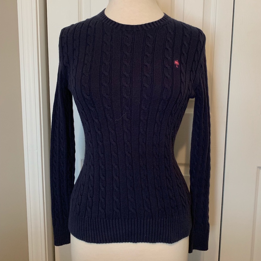 Lilly Pulitzer Cable Knit Sweater in True Navy